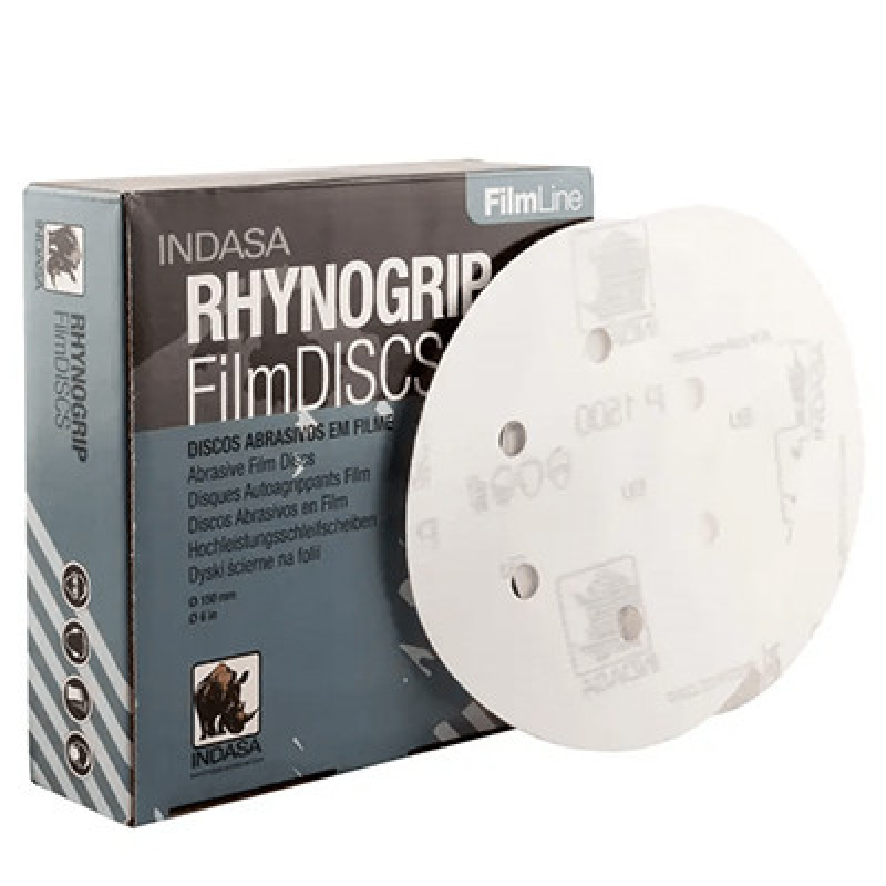 Круг шліфувальний на плівці Indasa RhynoGrip Film Line d150 мм, 6 отворів, 50шт. - Р1500