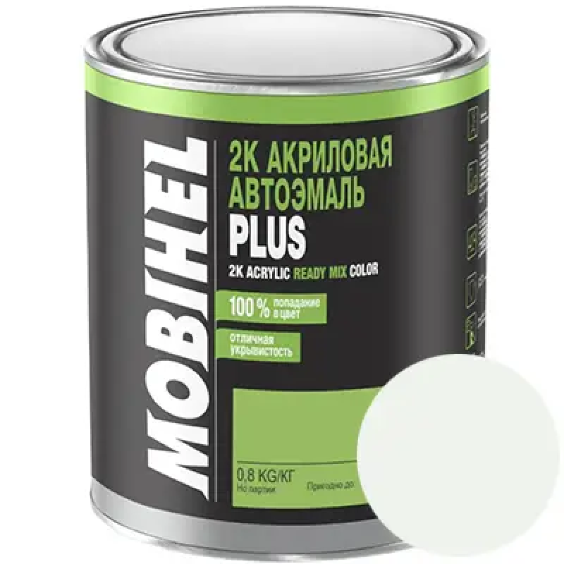 Двокомпонентна акрилова автоемаль Mobihel PLUS 6:1, 240 БІЛА - 0.8л