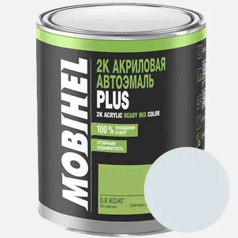 Двокомпонентна акрилова автоемаль Mobihel PLUS 6:1, 202 СНІЖНО-БІЛА - 0.8л