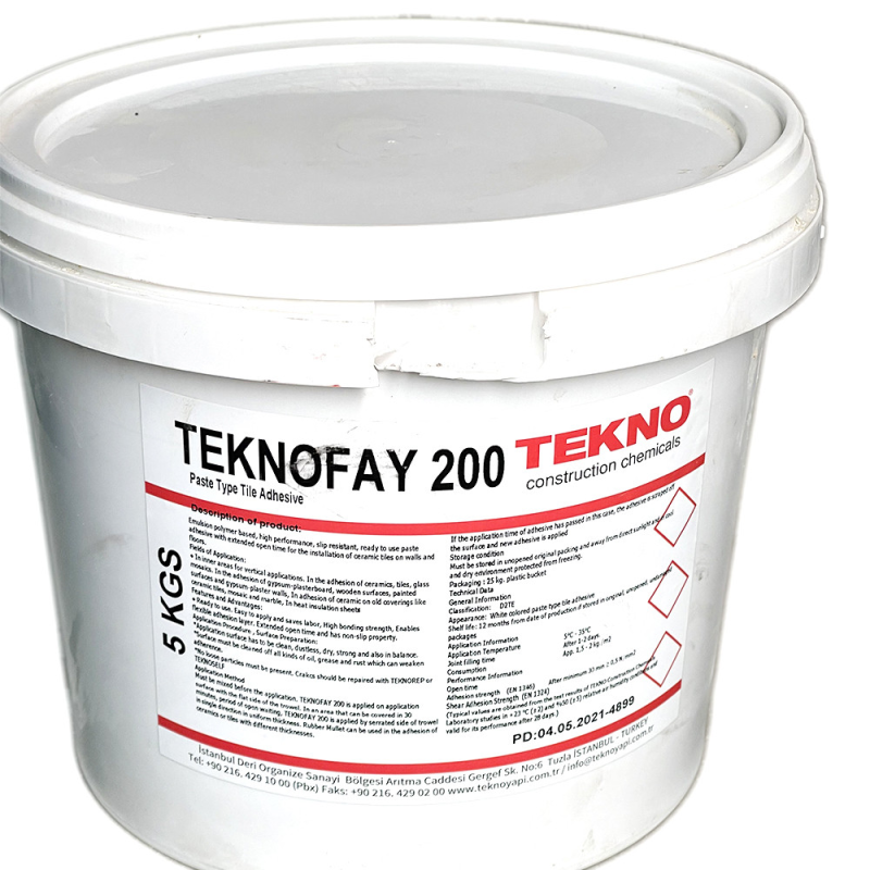 Клей для керамічної плитки посиленої міцності Teknofay 200 D2TE (белый) - 5кг
