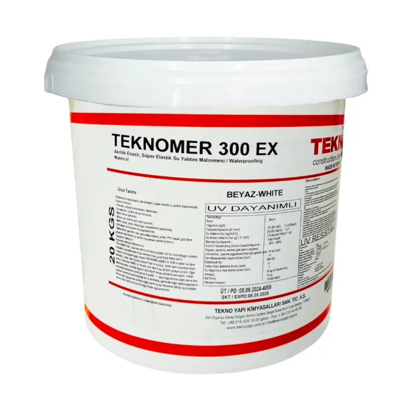 Акрилова супереластична гідроізоляція стійка до УФ Teknomer 300 EX - 20 кг
