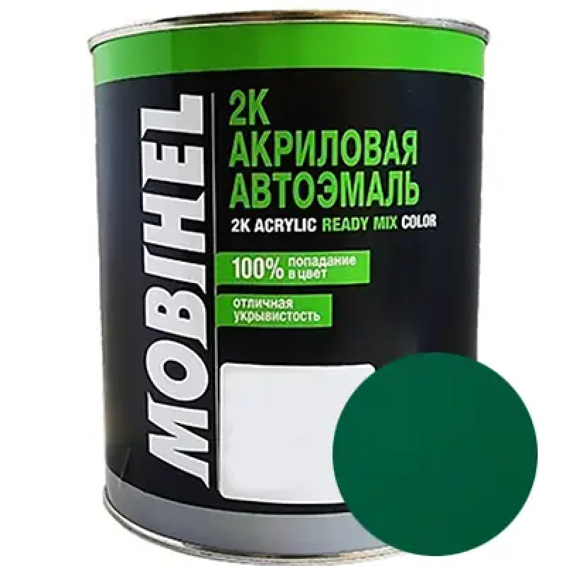 Двокомпонентна акрилова автоемаль Mobihel 2:1, 394 ТЕМНО-ЗЕЛЕНА - 0.75л