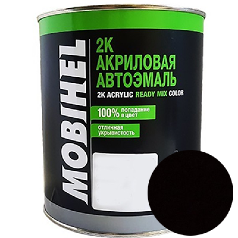 Двокомпонентна акрилова автоемаль Mobihel 2:1, 601 ГЛИБОКО-ЧОРНА - 0.75л