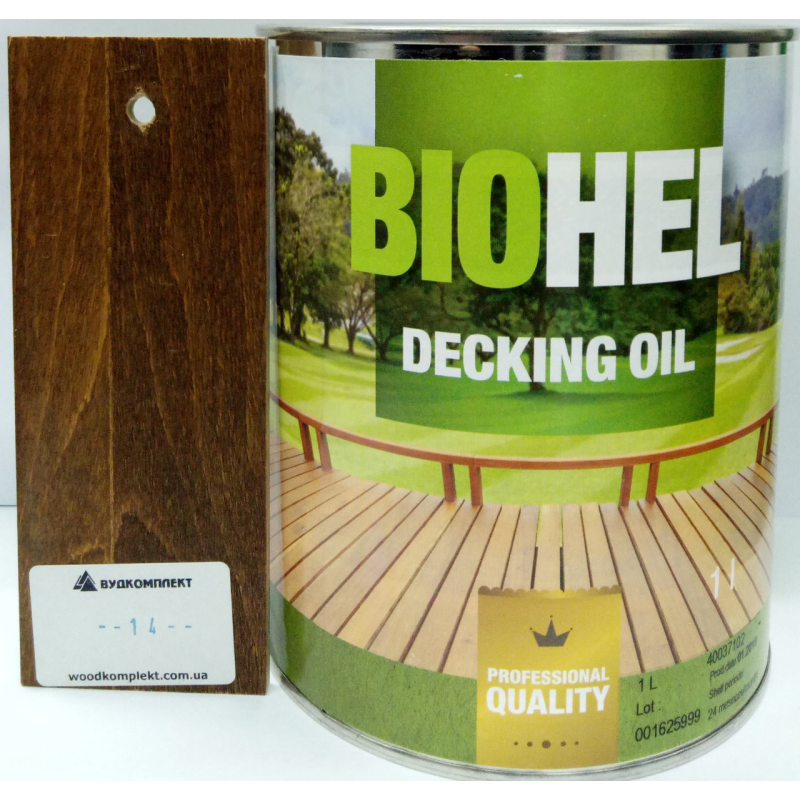 BIOHEL DECKING OIL олія для терас 1 л. №14 - ГОРІХ.