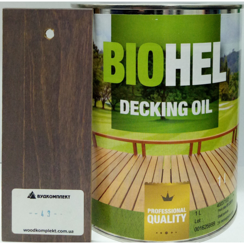BIOHEL DECKING OIL олія для терас 1 л. №43 - БАКЛАЖАН.