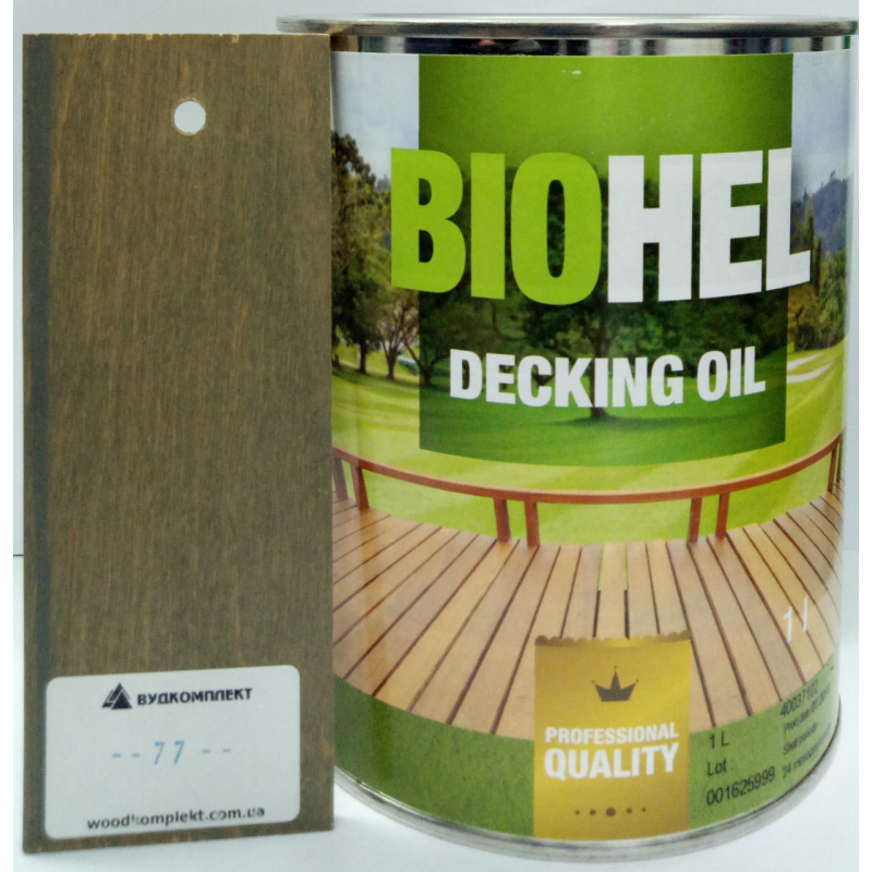 BIOHEL DECKING OIL олія для терас 1 л. №77 - СЛАНЕЦЬ.