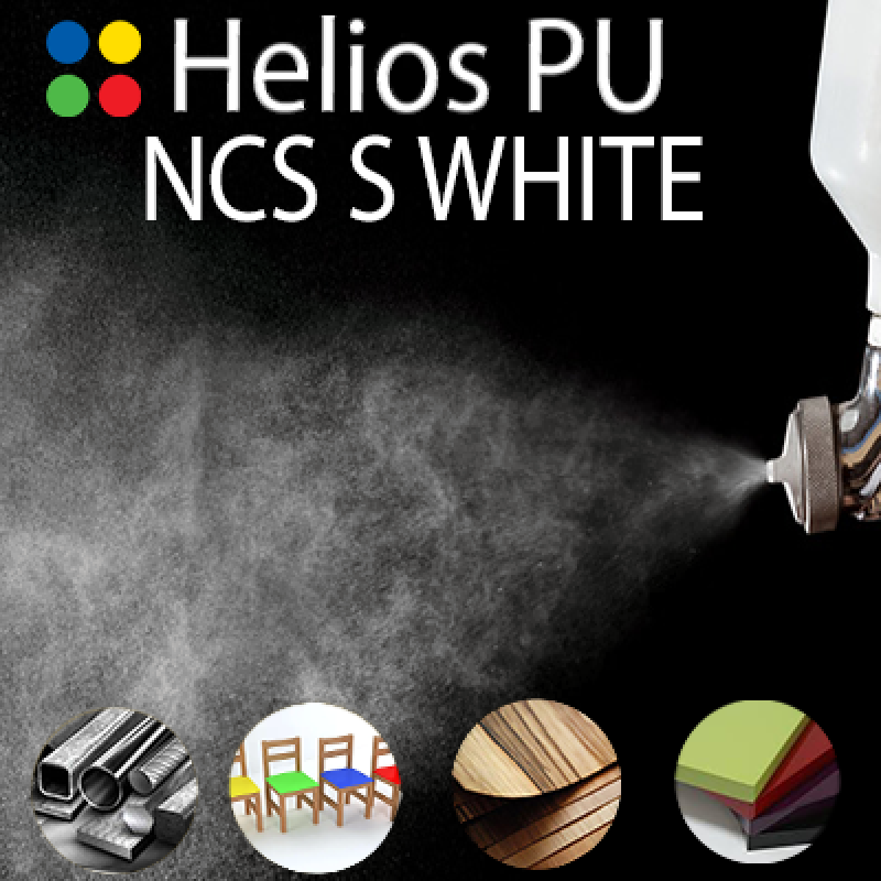 NCS S WHITE шовковисто матова, 1 компонентна високоеластична поліуретанова емаль HELIOS PU - 1кг