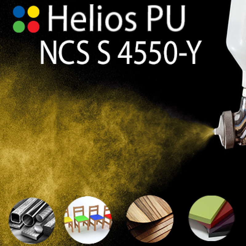 NCS S 4550-Y шовковисто матова, 1 компонентна високоеластична поліуретанова емаль HELIOS PU - 1кг