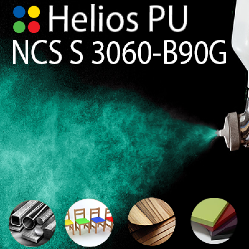 NCS S 3060-B90G шовковисто матова, 1 компонентна високоеластична поліуретанова емаль HELIOS PU - 1кг
