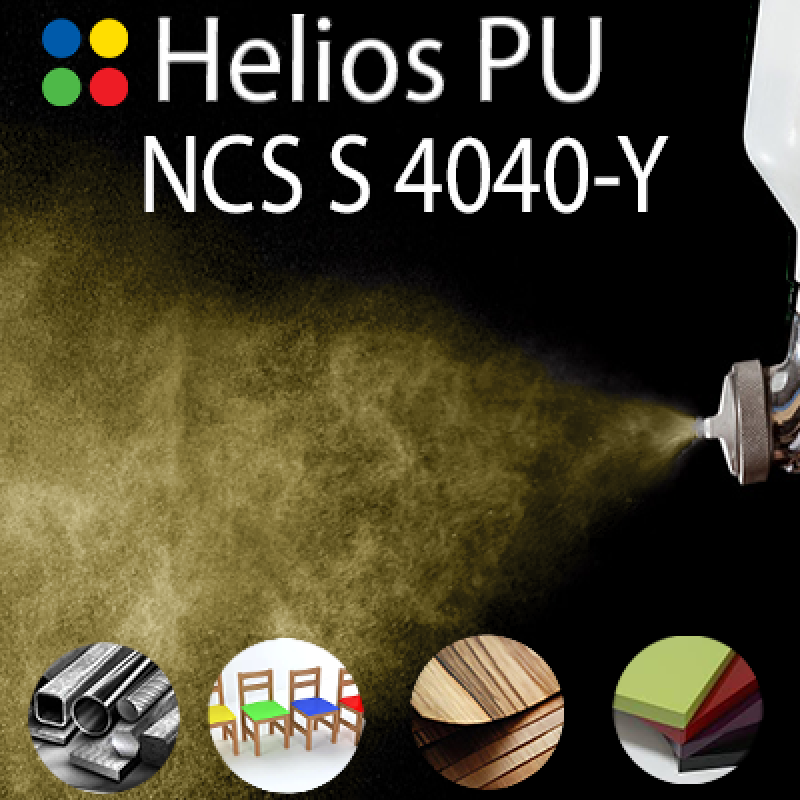 NCS S 4040-Y шовковисто матова, 1 компонентна високоеластична поліуретанова емаль HELIOS PU - 1кг