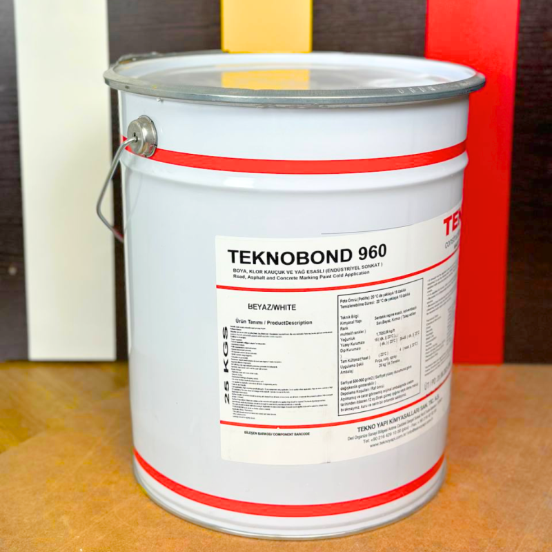 Фарба для дорожньої розмітки, бетону та асфальту Teknobond 960 (ЖОВТА) - 25 кг Фарба для дорожньої розмітки, бетону та асфальту Teknobond 960 (ЖОВТА) - 25 кг