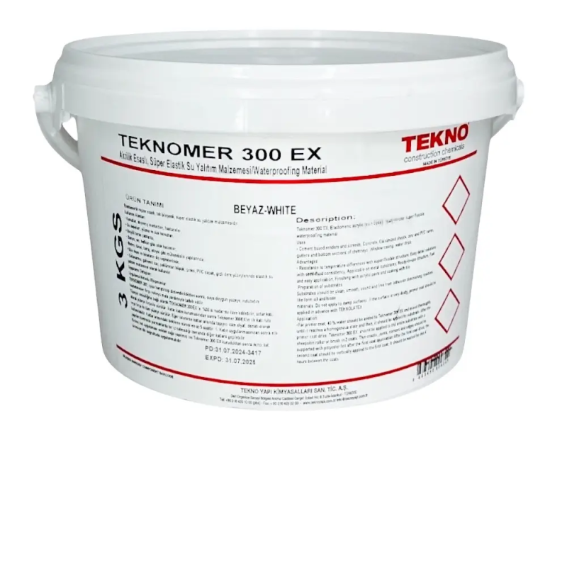 Акрилова супереластична гідроізоляція стійка до УФ Teknomer 300 EX - 3 кг