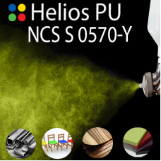 NCS S 0570-Y шовковисто матова, 1 компонентна високоеластична поліуретанова емаль HELIOS PU - 1кг