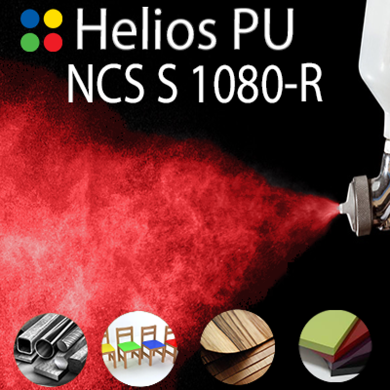 NCS S 1080-R шовковисто матова, 1 компонентна високоеластична поліуретанова емаль HELIOS PU - 1кг