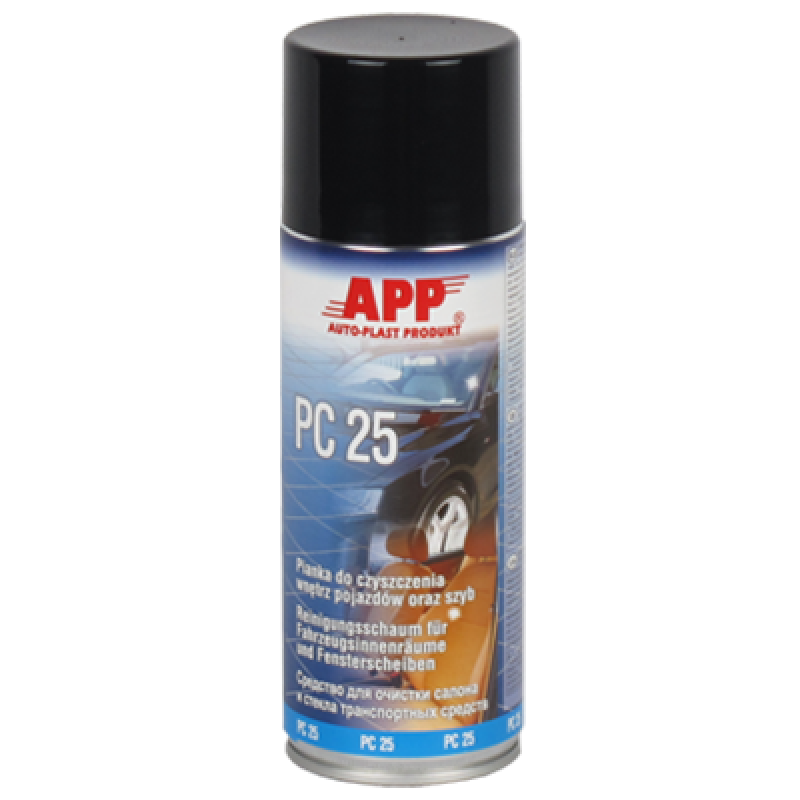 Пінка для очищення салону автомобілів APP PC 25 Spray - аерозоль 400мл. Пінка для очищення салону автомобілів APP PC 25 Spray - аерозоль 400мл.