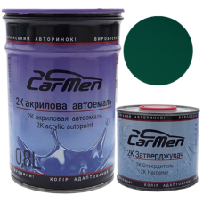 Двокомпонентна акрилова автоемаль CarMen 2:1, Mercedes 6464 ORCHID GREEEN - 0,8л + затверджувач 0,4л (комплект)