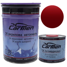 Двокомпонентна акрилова автоемаль CarMen 2:1, Citroen 172 Rouge Brillant - 0,8л + затверджувач 0,4л (комплект)