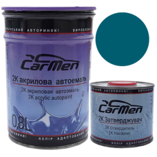 Двокомпонентна акрилова автоемаль CarMen 2:1, Citroen EPW BLEU TROPIQUES - 0,8л + затверджувач 0,4л (комплект)