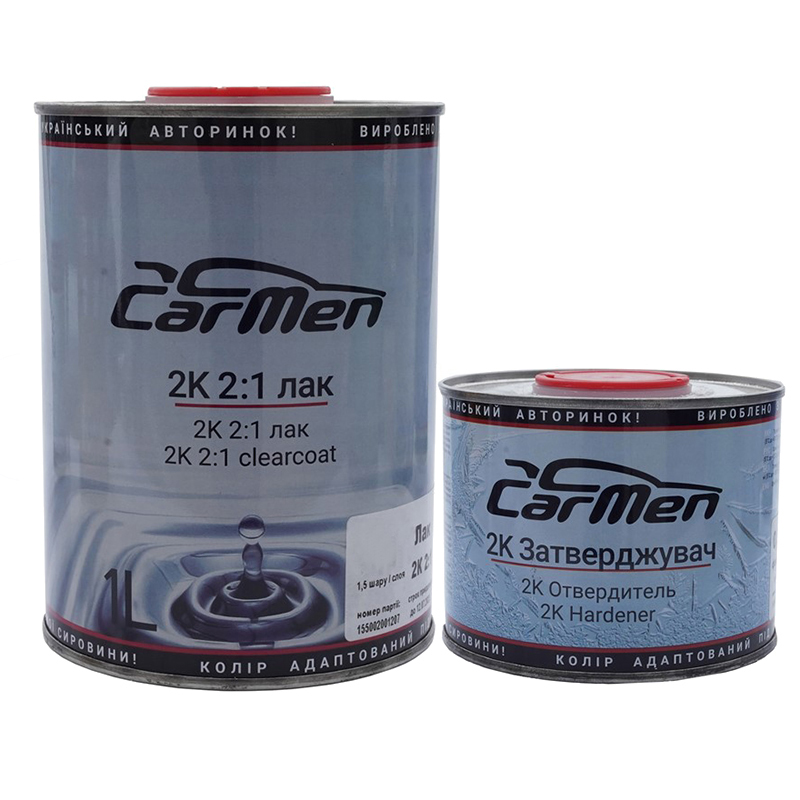 2К Лак акриловий CarMen MS 1л + затверджувач MS 0,5л - 1.5л (Комплект) 2К Лак акриловий CarMen MS 1л + затверджувач MS 0,5л - 1.5л (Комплект)