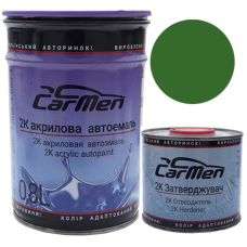 Двокомпонентна акрилова автоемаль CarMen 2:1, John Deere (Green) - 0,8л + затверджувач 0,4л (комплект)