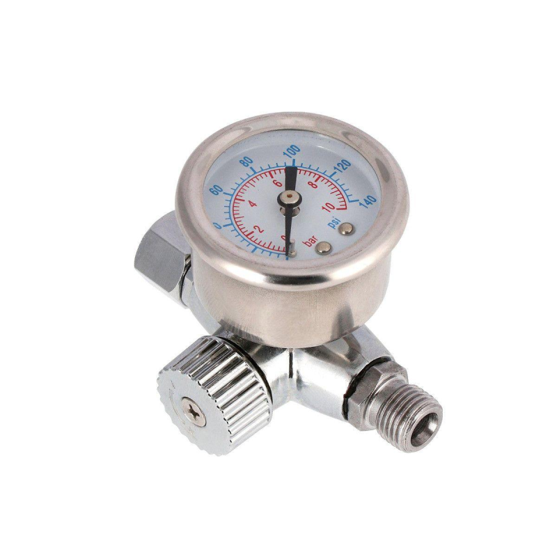 Регулятор тиску з манометром для фарбопультів 1/4” Airpress 45748-R Регулятор тиску з манометром для фарбопультів 1/4” Airpress 45748-R