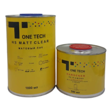 2К акриловий матовий лак One Tech HS Matt Clear (1л) + затверджувач (0.5л) - 1.5л комплект
