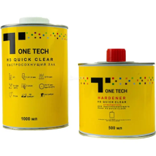 2К акриловий швидковисихаючий лак One Tech Quick Clear HS (1л) + затверджувач (0.5л) - 1.5л комплект