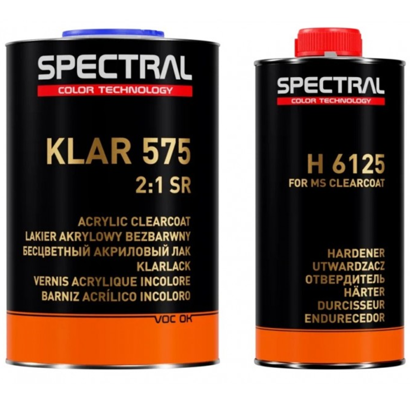 2К акриловий лак підвищеної міцності SPECTRAL KLAR 575 SR 2:1 (1л) + затверджувач (0.5л) - 1.5л комплект. 2К акриловий лак підвищеної міцності SPECTRAL KLAR 575 SR 2:1 (1л) + затверджувач (0.5л) - 1.5л комплект.