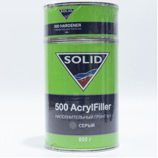 2К акриловий грунт порозапвнювач SOLID з затверджувачем 5+1 (сірий) 960ml