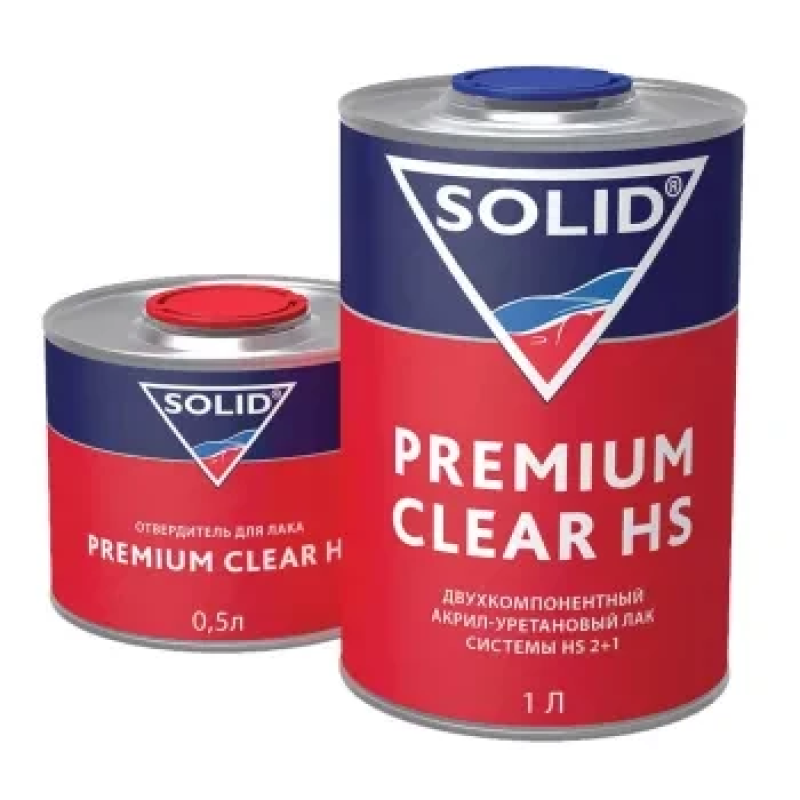 Двокомпонентний акрил-уретановий прозорий лак Solid Premium Clear HS - 1.5л (комплект) Двокомпонентний акрил-уретановий прозорий лак Solid Premium Clear HS - 1.5л (комплект)