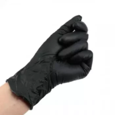 Чорні нітрилові рукавички Solid SERWO Nitrile Gloves (100шт)  - розмір M