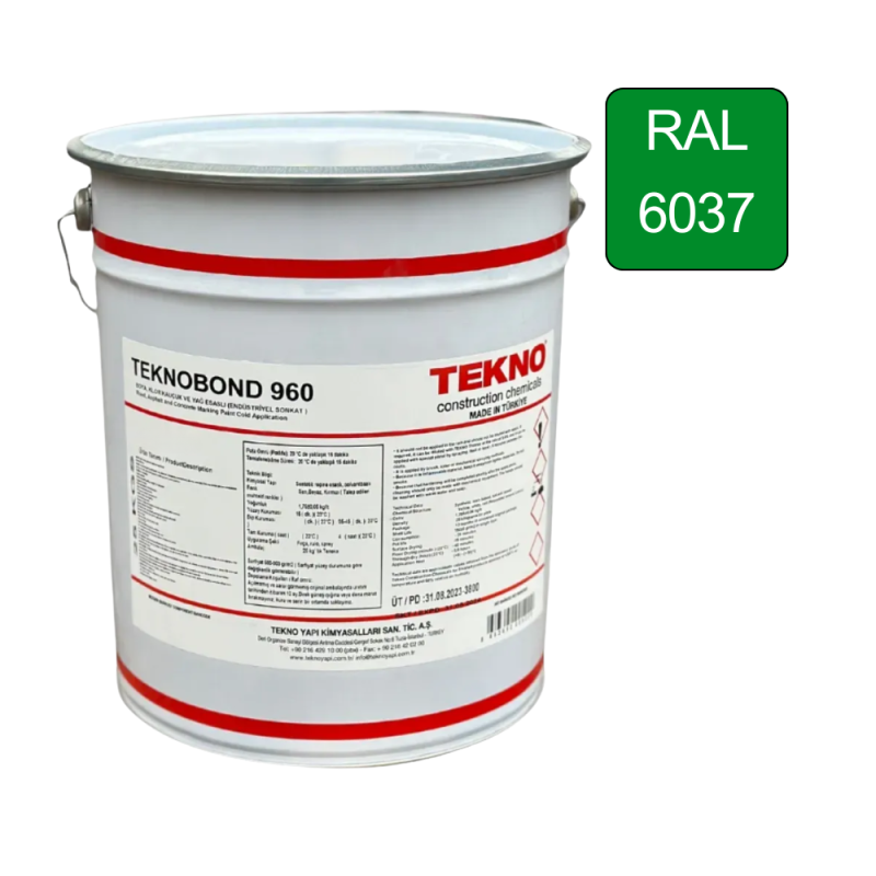 Фарба для дорожньої розмітки, бетону та асфальту Teknobond 960 25 кг (Зелена)