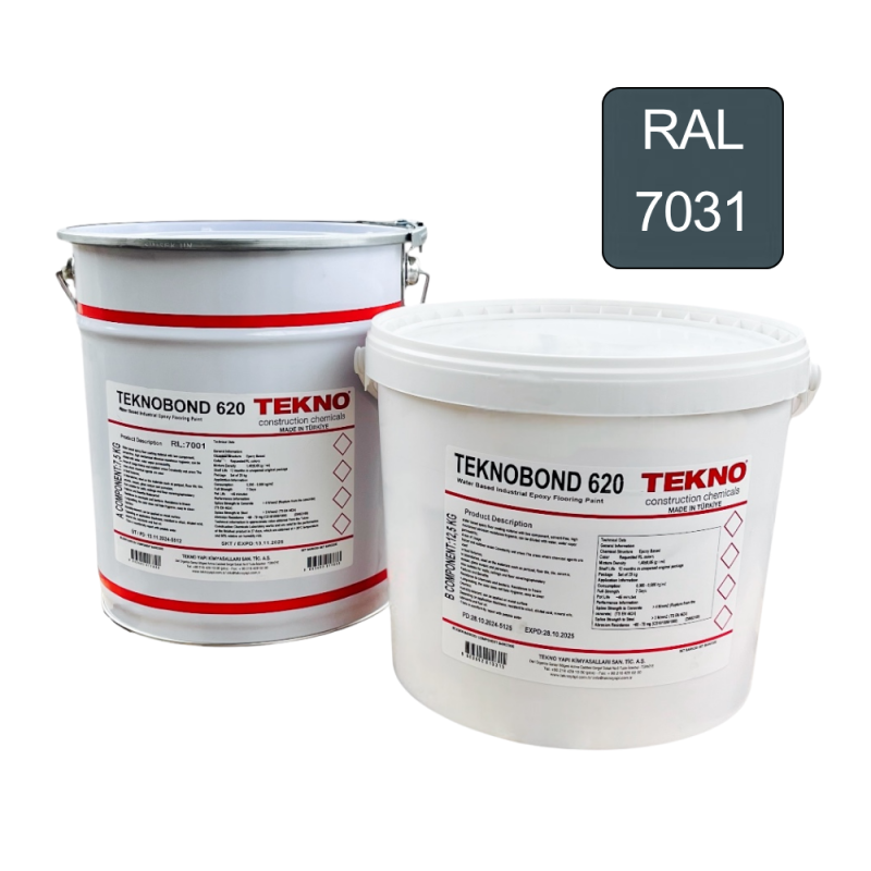 Епоксидна фарба на водній основі, паропроникна Teknobond 620, комплект 20 кг. Сіра (RAL 7031)