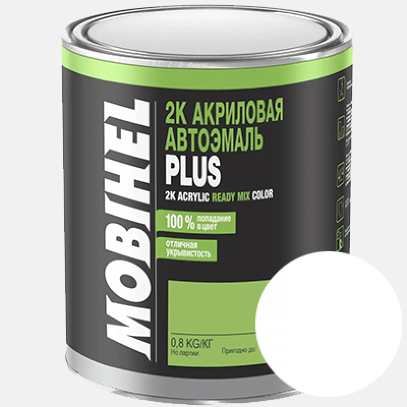 Двокомпонентна акрилова автоемаль Mobihel PLUS 6:1, 201 БІЛА - 0.8л