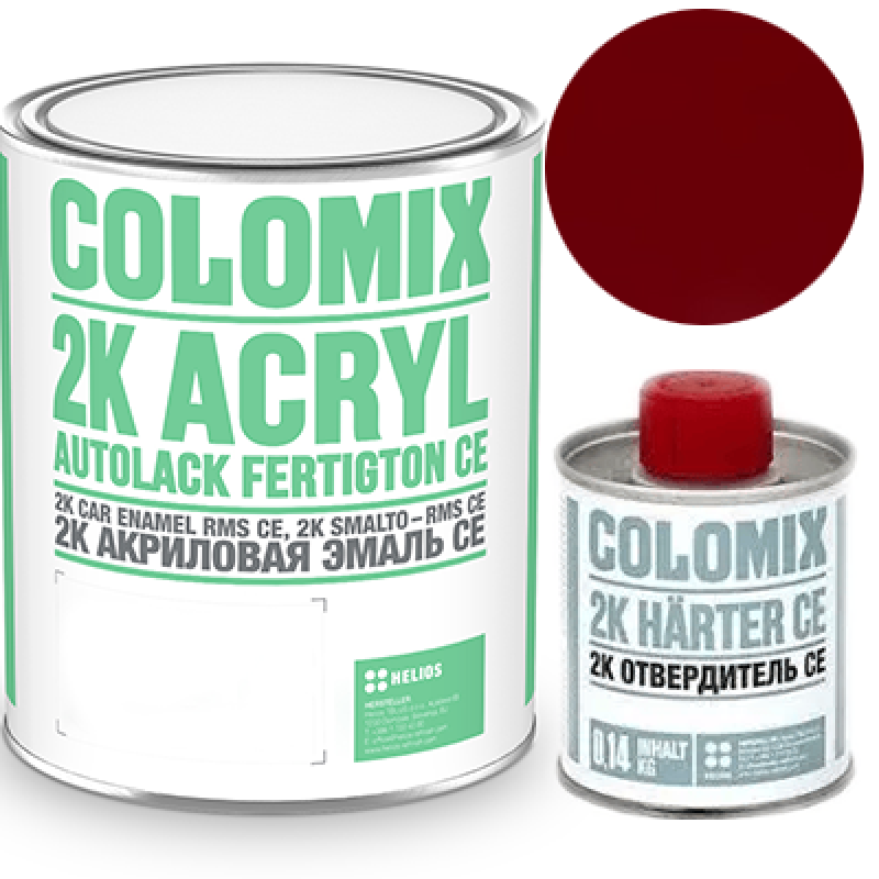 Двохкомпонентна акрилова автоемаль Colomix 6:1, 127 ВИШНЯ - 0,8кг + затверджувач Colomix 0,14кг Двохкомпонентна акрилова автоемаль Colomix 6:1, 127 ВИШНЯ - 0,8кг + затверджувач Colomix 0,14кг