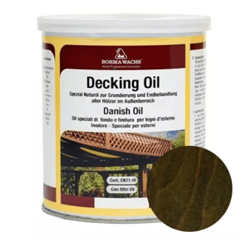 Палубна олія Borma Wachs DECKING OIL  “Темний дуб“ - 1л