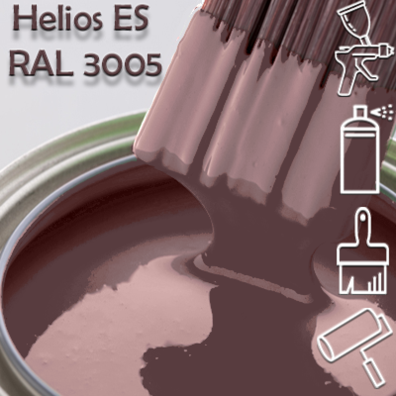 RAL 3005 глянцева 1К швидкосохнуча антикорозійна емаль Helios ES - 1л