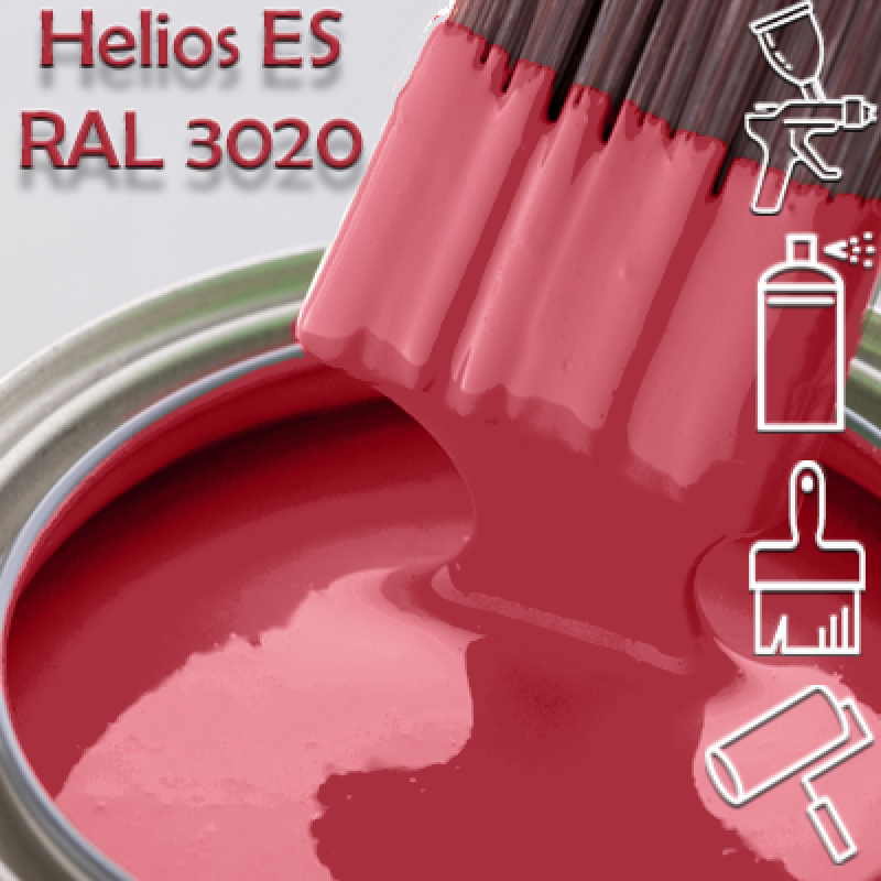 RAL 3020 глянцева 1К швидкосохнуча антикорозійна емаль Helios ES - 1л