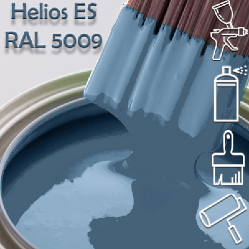 RAL 5009 глянцева 1К швидкосохнуча антикорозійна емаль Helios ES - 1л RAL 5009 глянцева 1К швидкосохнуча антикорозійна емаль Helios ES - 1л