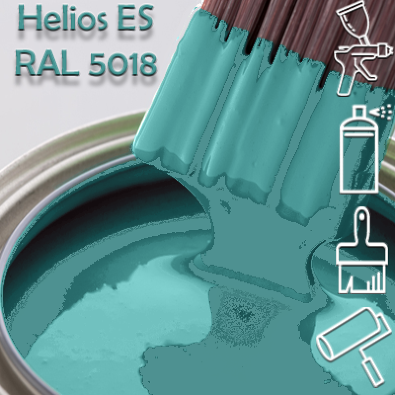 RAL 5018 глянцева 1К швидкосохнуча антикорозійна емаль Helios ES - 1л RAL 5018 глянцева 1К швидкосохнуча антикорозійна емаль Helios ES - 1л