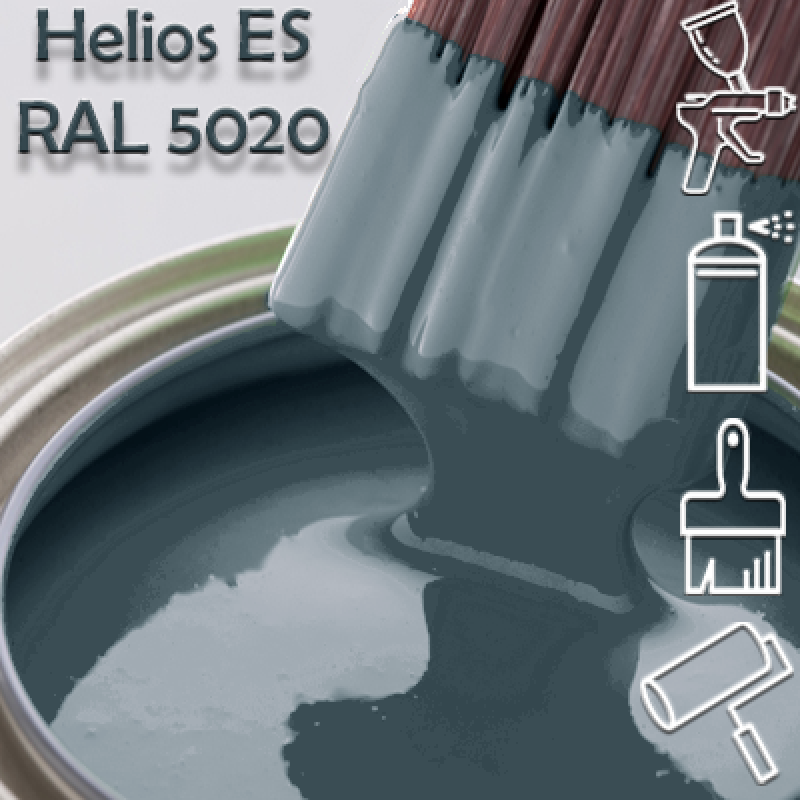 RAL 5020 глянцева 1К швидкосохнуча антикорозійна емаль Helios ES - 1л