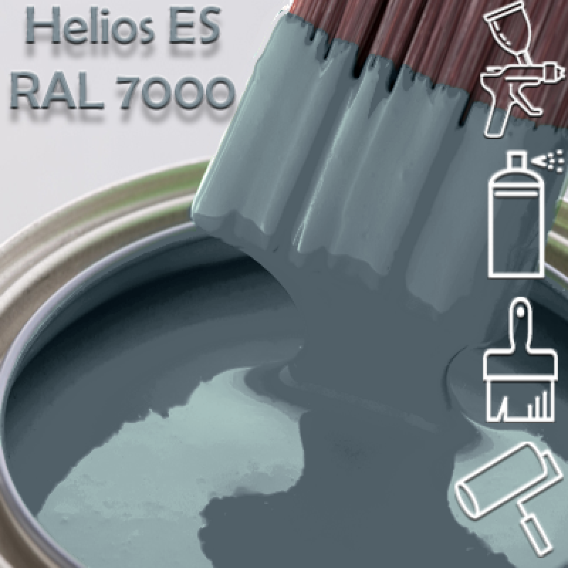 RAL 7000 глянцева 1К швидкосохнуча антикорозійна емаль Helios ES - 1л RAL 7000 глянцева 1К швидкосохнуча антикорозійна емаль Helios ES - 1л