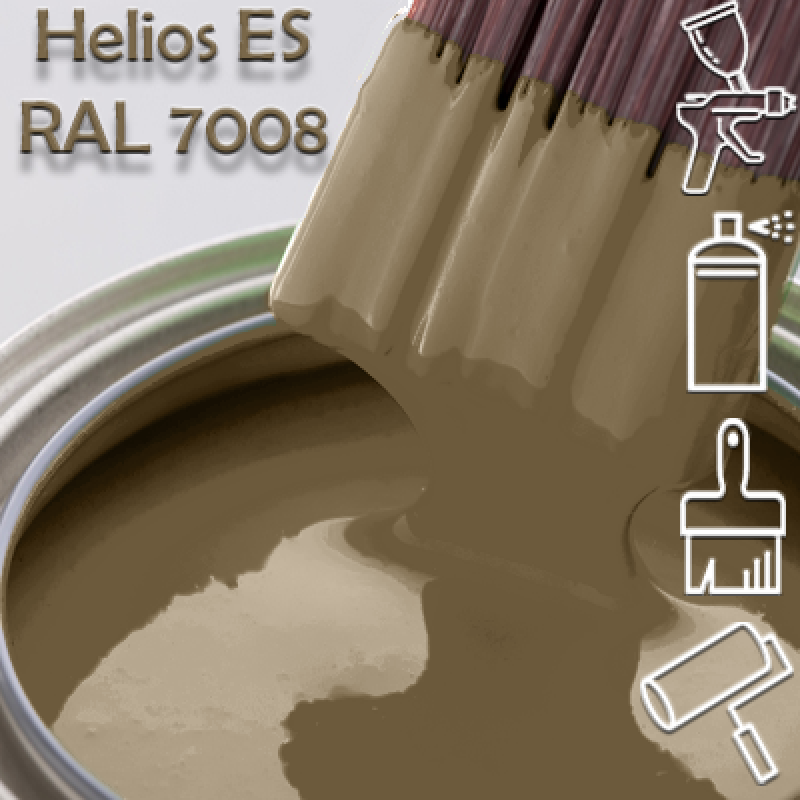 RAL 7008 глянцева 1К швидкосохнуча антикорозійна емаль Helios ES - 1л