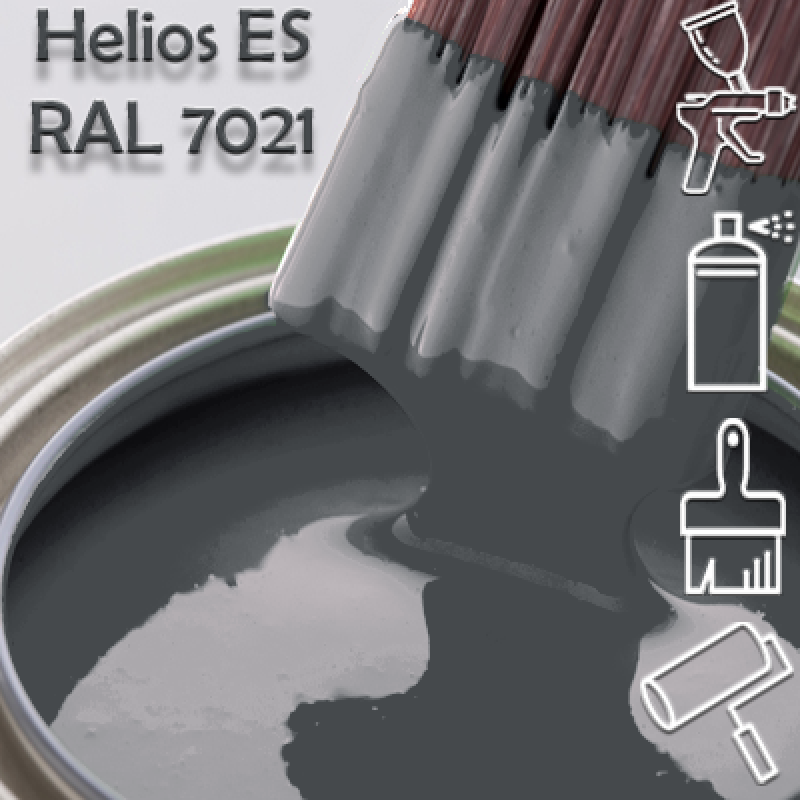 RAL 7021 глянцева 1К швидкосохнуча антикорозійна емаль Helios ES - 1л RAL 7021 глянцева 1К швидкосохнуча антикорозійна емаль Helios ES - 1л