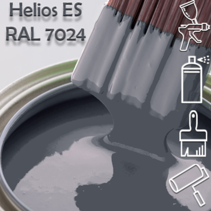 RAL 7024 глянцева 1К швидкосохнуча антикорозійна емаль Helios ES - 1л