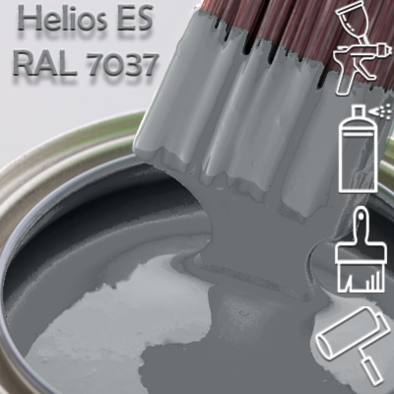 RAL 7037 глянцева 1К швидкосохнуча антикорозійна емаль Helios ES - 1л