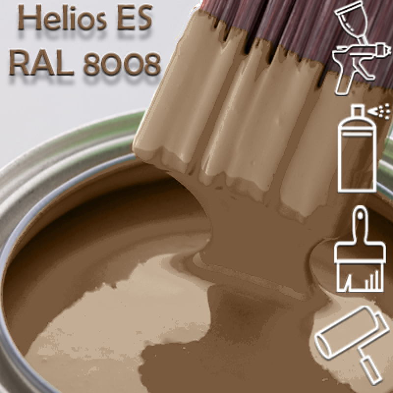 RAL 8008 глянцева 1К швидкосохнуча антикорозійна емаль Helios ES - 1л