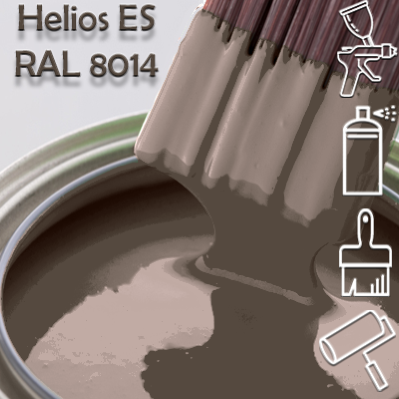 RAL 8014 глянцева 1К швидкосохнуча антикорозійна емаль Helios ES - 1л