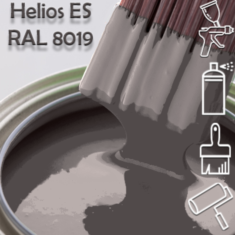 RAL 8019 глянцева 1К швидкосохнуча антикорозійна емаль Helios ES - 1л