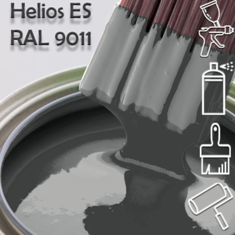 RAL 9011 глянцева 1К швидкосохнуча антикорозійна емаль Helios ES - 1л RAL 9011 глянцева 1К швидкосохнуча антикорозійна емаль Helios ES - 1л